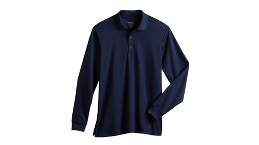 [071786-200] Unisex Long Sleeve Moisture Management Polo Shirt [Navy]